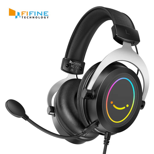 Fifine H3 - 3.5mm TRRS headset designed with detachable microphone - color-changing RGB light
