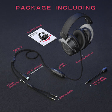 Fifine H3 - 3.5mm TRRS headset designed with detachable microphone - color-changing RGB light