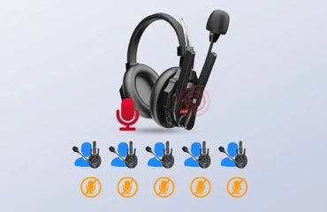 Synco Xtalk XMax Group Intercom Headset, Binaural Design, AI Noise Canceling Chip, 500m Transmission Range