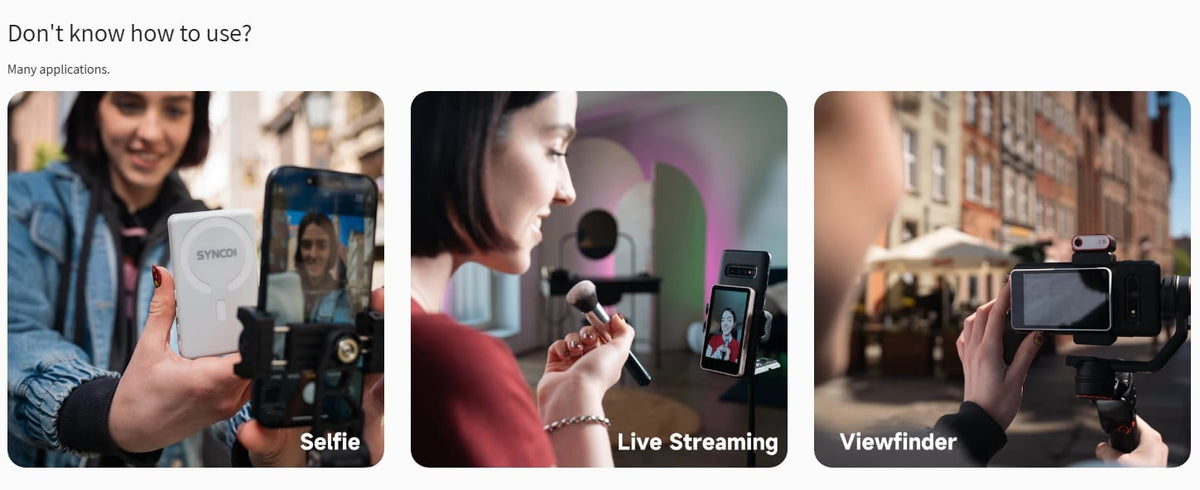 Synco XVIEW M4 អេក្រង់ទីពីរ Selfie សម្រាប់ទូរសព្ទ ជំនួយការថត Vlog និង Livestream ពិតប្រាកដ |Kingcom