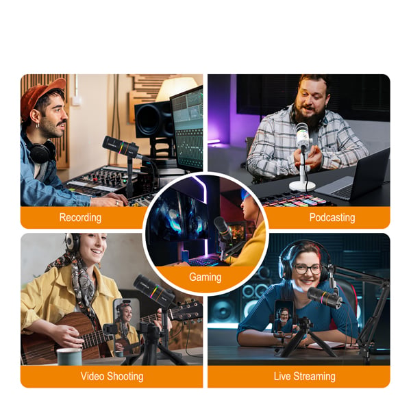 មីក្រូហ្វូន Dynamic Cardioid RGB Comica EJoy D10