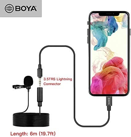 BOYA BY-M2 Collar recording microphone.Compatible with Iphone system (Lightning)