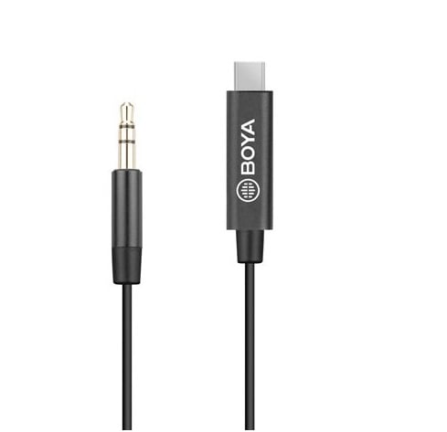 BY-K2 connection cable .From 3.5mm Jack to Type-C Port (3.5mm Male TRRS to Male TYPE-C adapter cable)