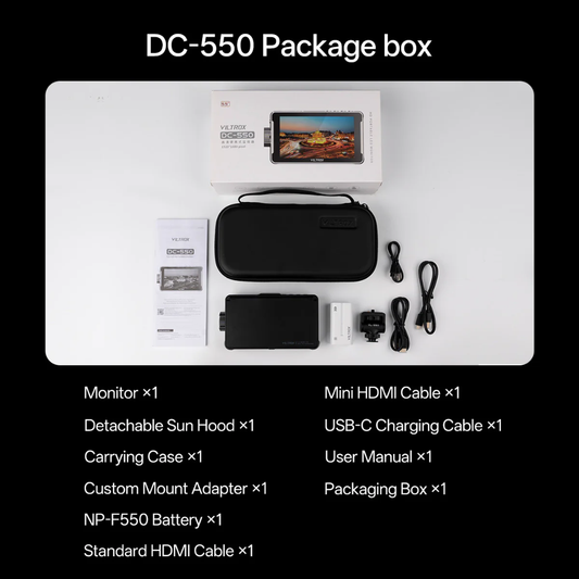 Viltrox DC-550 / DC-550 Pro FHD 5.5 inch touch screen 1200 nits brightness - Full VAT