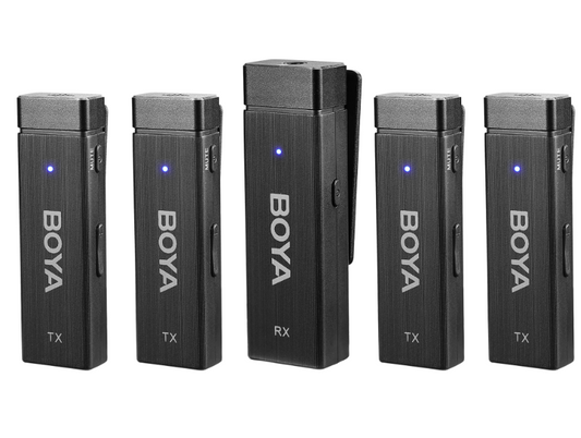 Boya BY-W4 2.4G Wireless Microphone Upgraded Version - 1 Receive 4 Transmit