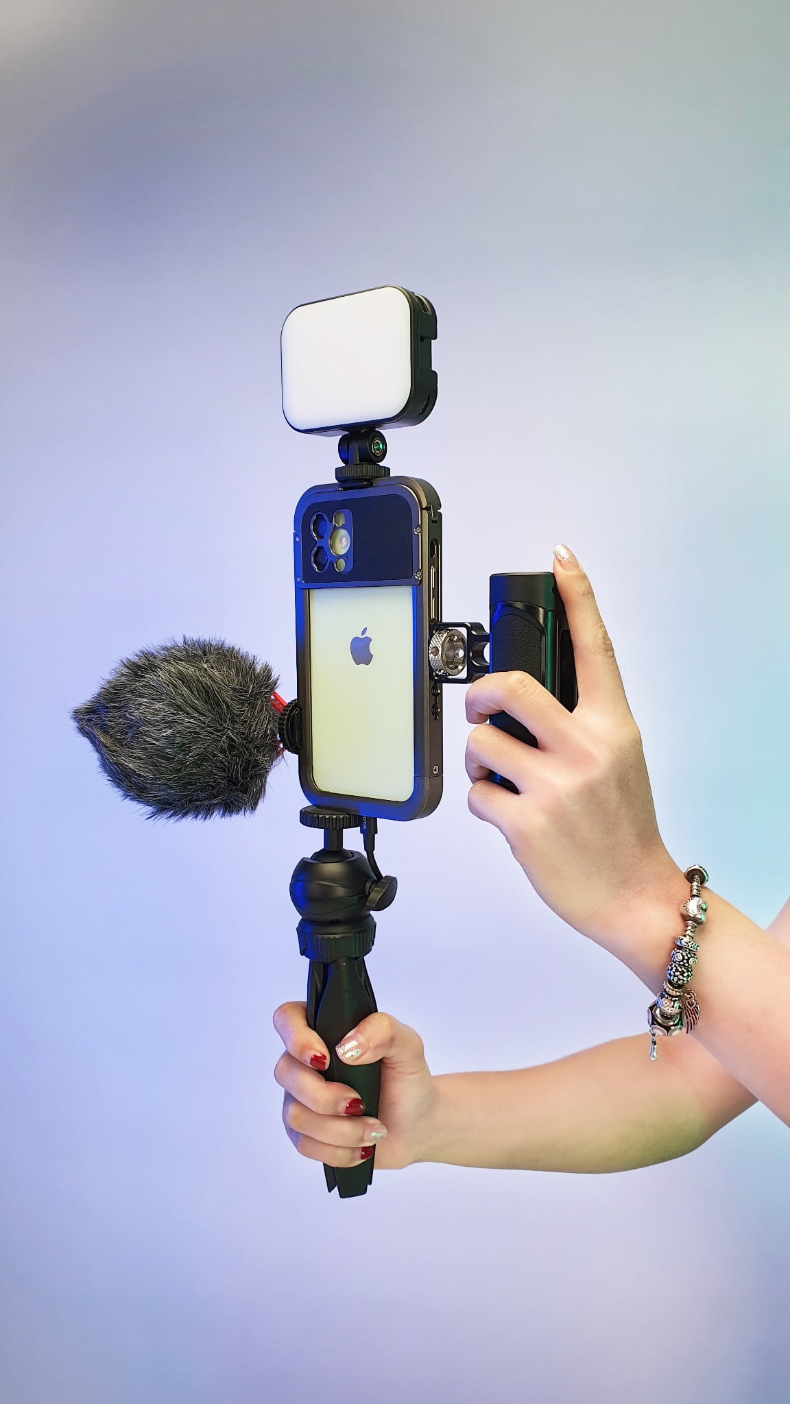 ឈុត YOUTUBER PHOTOCITY M2S – កញ្ចប់មីក្រូថតសំឡេង BOYA BY-MM1 សម្រាប់ iPhone 12 Pro