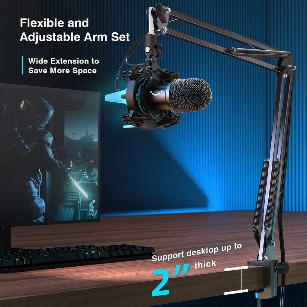 Fifine BM63 Boom Arm Stand 15.5'', Load capacity up to 2kg
