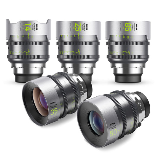 NISI ATHENA Tuned Prime T2.4/1.9 Full-Frame 5-Lens Kit With Case (PL Mount) - FULL VAT