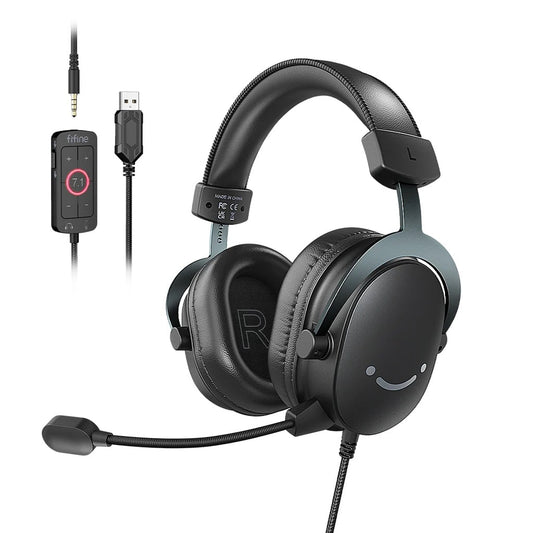 Fifine H9 Gaming Headset 7.1 USB & 3.5mm Detachable Microphone |Kingcom