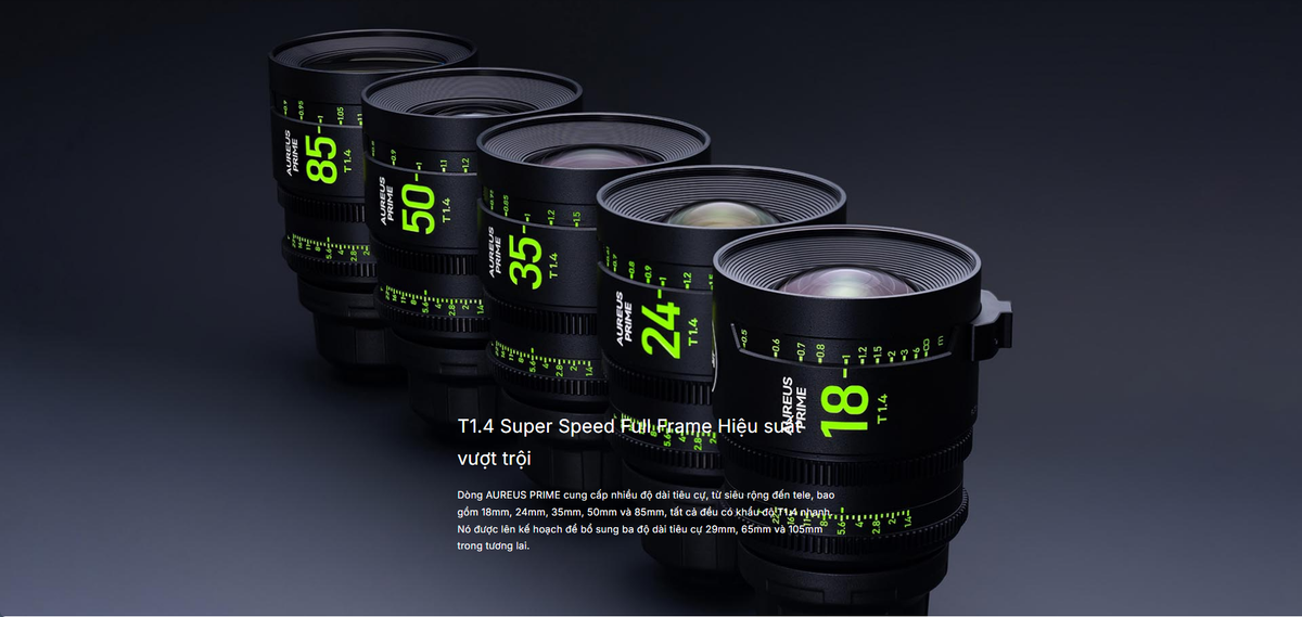 NISI AUREUS PRIME T1.4 Cinema ឈុតកញ្ចក់ 5-Lens (ARRI PL) - រួមបញ្ចូលអាករពេញលេញ
