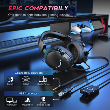 Fifine H9 Gaming Headset 7.1 USB & 3.5mm Detachable Microphone |Kingcom