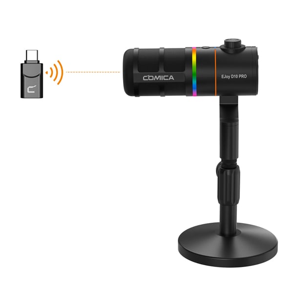 មីក្រូហ្វូនឥតខ្សែ Comica EJoy D10 PRO RGB Cardioid Dynamic