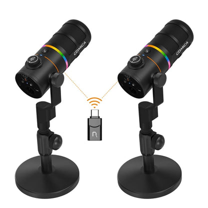 មីក្រូហ្វូនឥតខ្សែ Comica EJoy D10 PRO RGB Cardioid Dynamic
