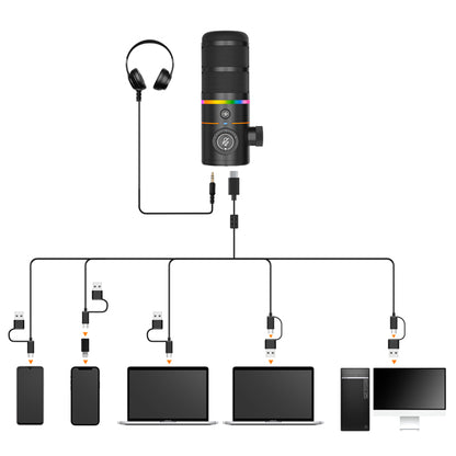 មីក្រូហ្វូន Dynamic Cardioid RGB Comica EJoy D10