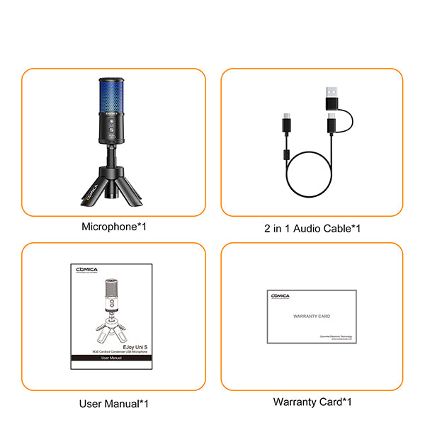 Micro USB Comica EJoy Uni S RGB Noise Canceling AI CalMix™ |Kingcom