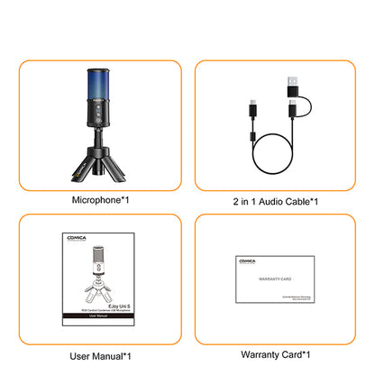 Micro USB Comica EJoy Uni S RGB Noise Canceling AI CalMix™ |Kingcom