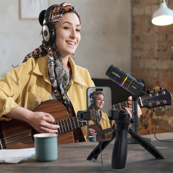 មីក្រូហ្វូន Dynamic Cardioid RGB Comica EJoy D10