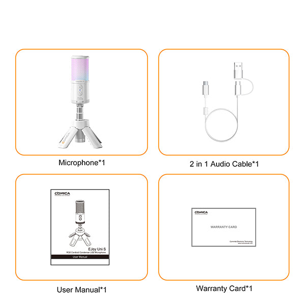 Micro USB Comica EJoy Uni S RGB Noise Canceling AI CalMix™ |Kingcom
