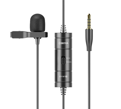 BOYA BY-M1S - ម៉ៃក្រូហ្វូន Lavalier សម្រាប់ថតសំឡេងជាមួយរន្ធដោត 3.5mm TRRS | សម្រាប់ទូរសព្ទ និងម៉ាស៊ីនថតរូប