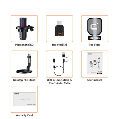 Micro Comica EJoy Uni Pro RGB ឥតខ្សែ និង USB Studio ម៉ាកសុទ្ធ |Kingcom