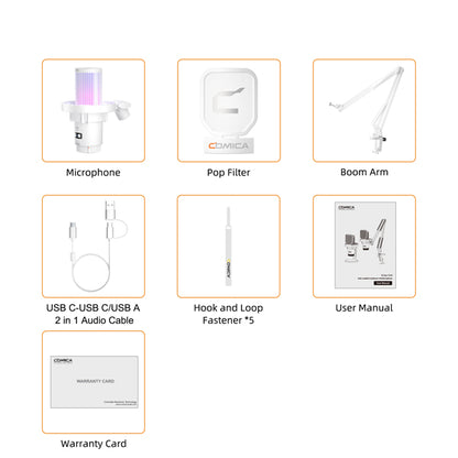 Micro USB Comica EJoy Uni RGB Condenser & Boom Arm Professional | Kingcom