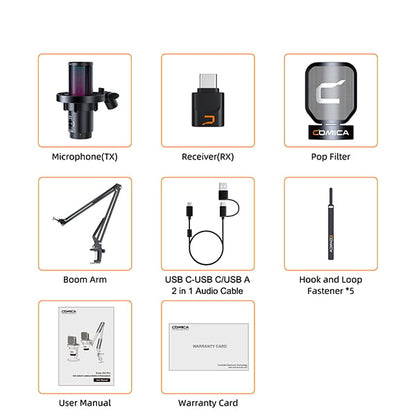 Micro Comica EJoy Uni Pro RGB ឥតខ្សែ និង USB Studio ម៉ាកសុទ្ធ |Kingcom
