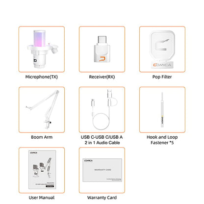 Micro Comica EJoy Uni Pro RGB ឥតខ្សែ និង USB Studio ម៉ាកសុទ្ធ |Kingcom
