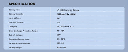 Viltrox TLP-E6 battery integrates Type-C charging port for Canon cameras