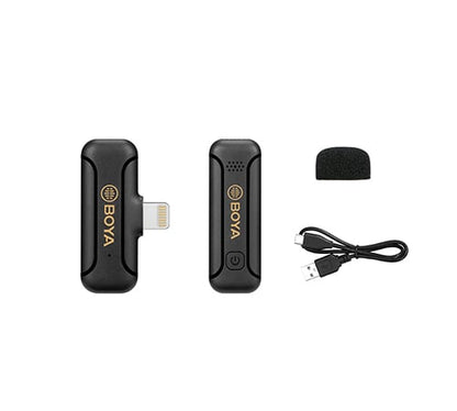 BOYA BY-WM3T2-D1 - ម៉ៃក្រូហ្វូនឥតខ្សែ 2.4GHz ខ្នាតតូចសម្រាប់ iPhone