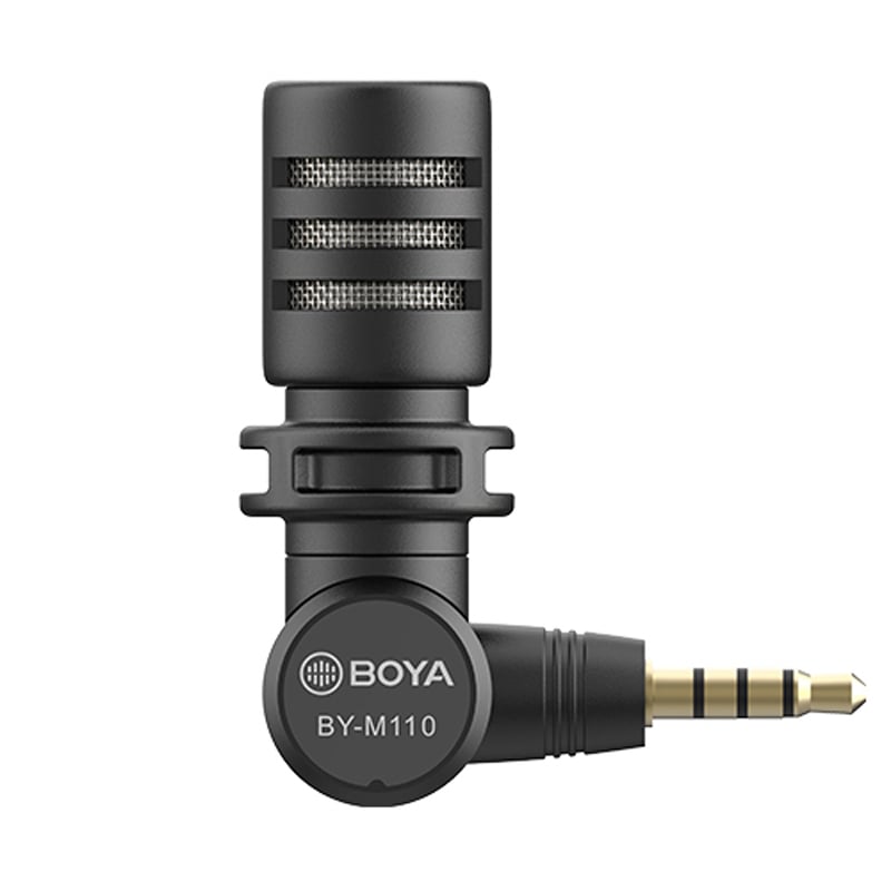 BOYA BY-M110 – ម៉ៃក្រូហ្វូនថតសំឡេង Jack TRRS 3.5mm សម្រាប់ទូរស័ព្ទ
