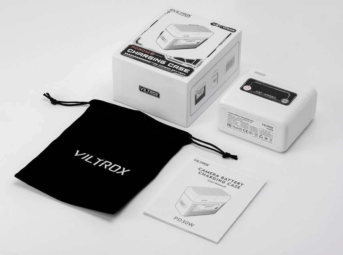 Viltrox BT-FZ100 / BT-W235 / BT-EL15 / BT-E6 camera battery charging box integrates backup charging function