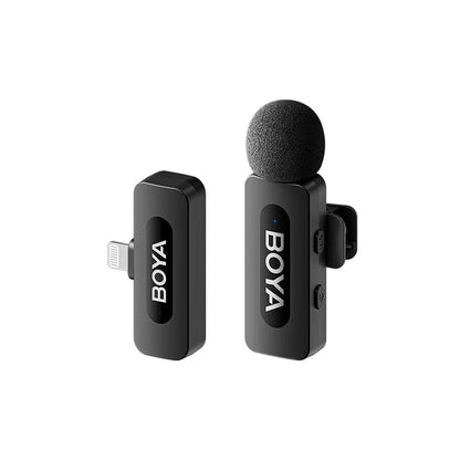 BOYA BY-V1/V10/V2/V20 V2.0 ម៉ៃក្រូហ្វូនឥតខ្សែ ម៉ៃក្រូហ្វូនកៀប Noise Canceling Vlogging Mic សម្រាប់ iPhone Android