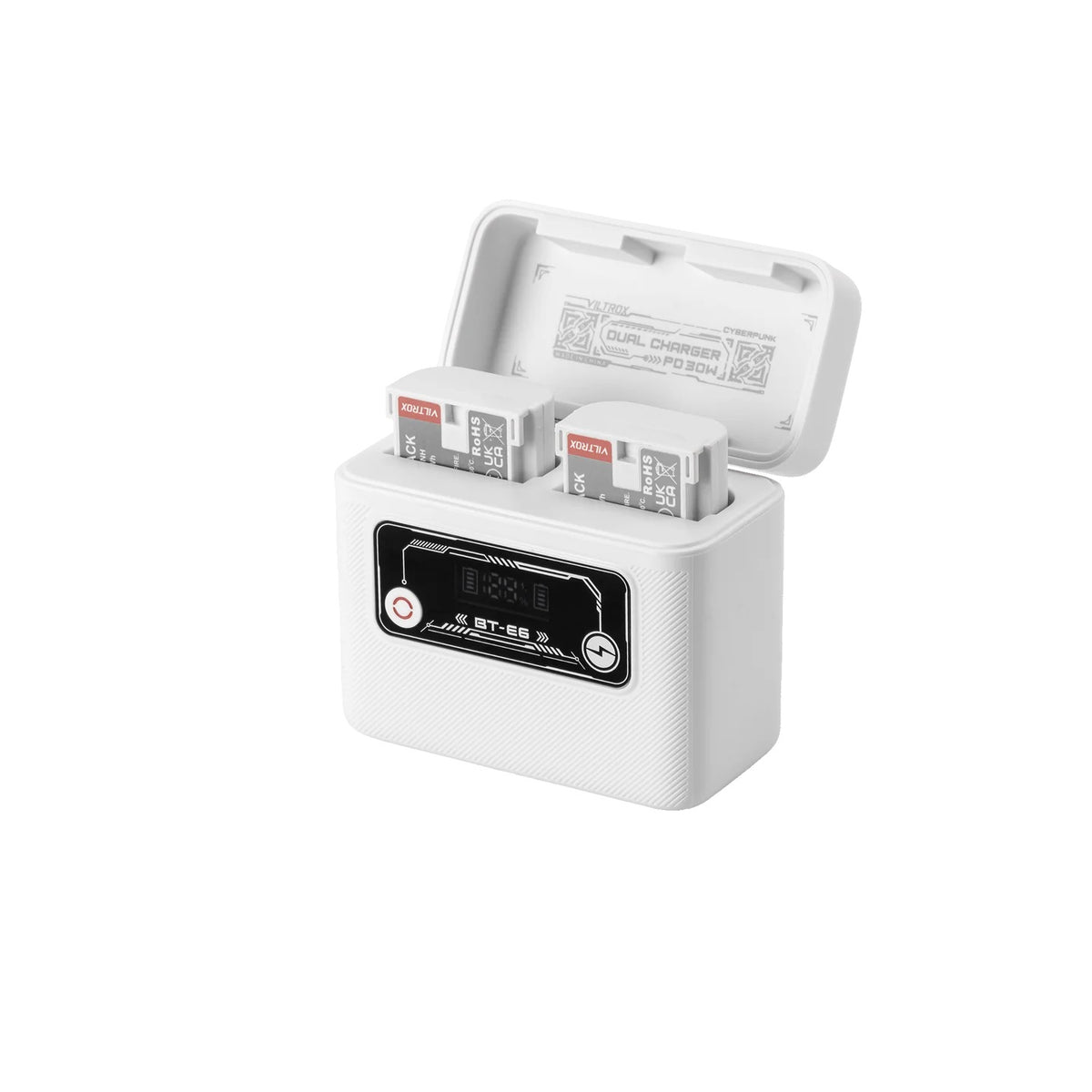 Viltrox BT-FZ100 / BT-W235 / BT-EL15 / BT-E6 camera battery charging box integrates backup charging function