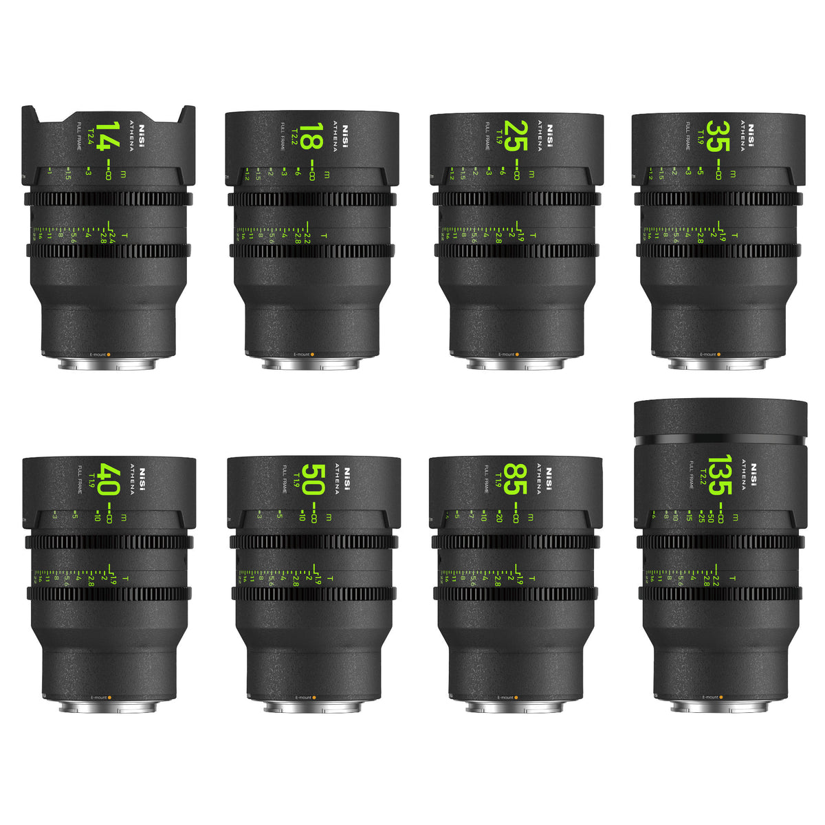 NISI ATHENA Prime T2.4/1.9 Full-Frame 8-Lens MASTER Kit (FULL VAT)
