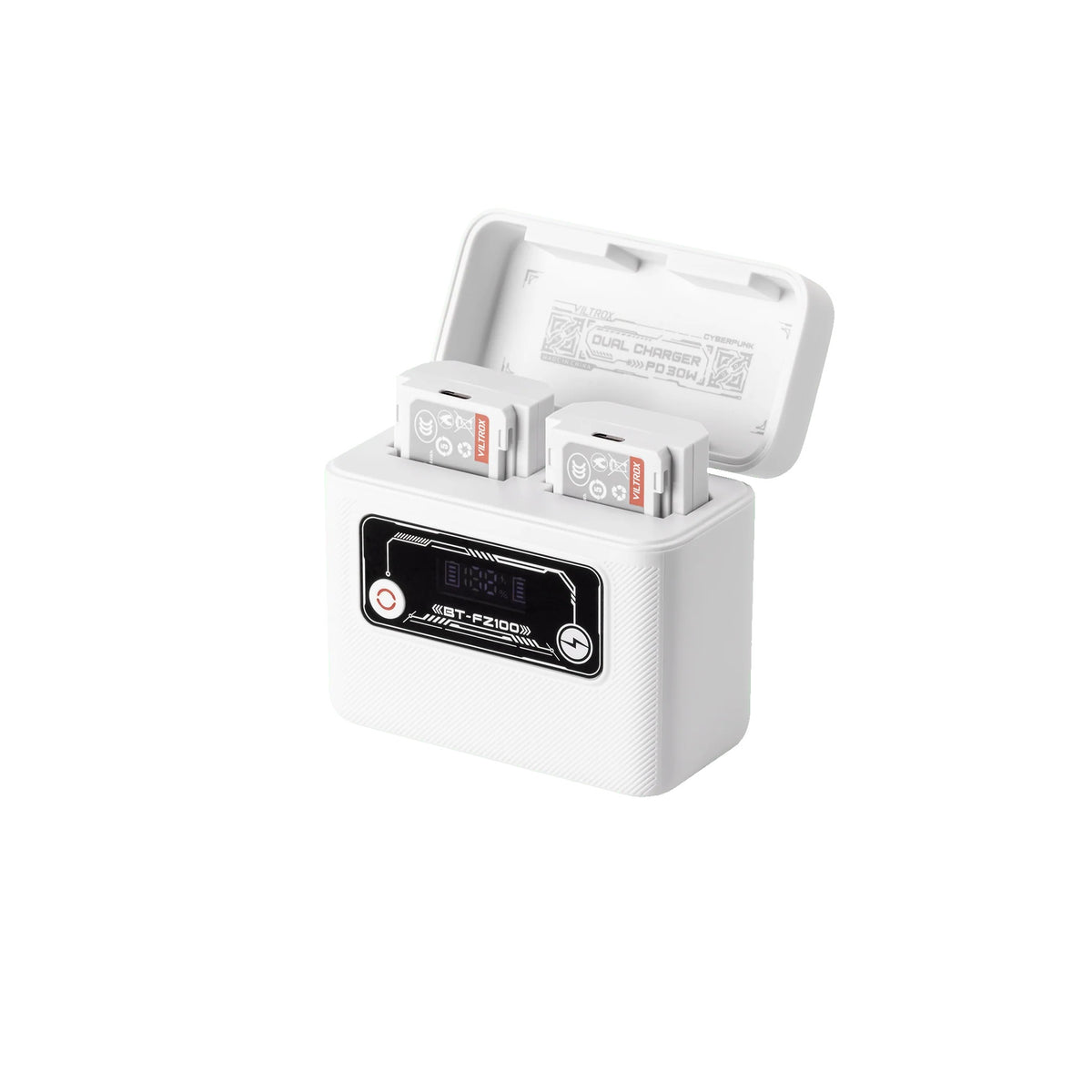 Viltrox BT-FZ100 / BT-W235 / BT-EL15 / BT-E6 camera battery charging box integrates backup charging function