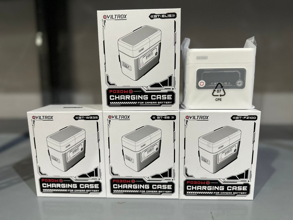 Viltrox BT-FZ100 / BT-W235 / BT-EL15 / BT-E6 camera battery charging box integrates backup charging function