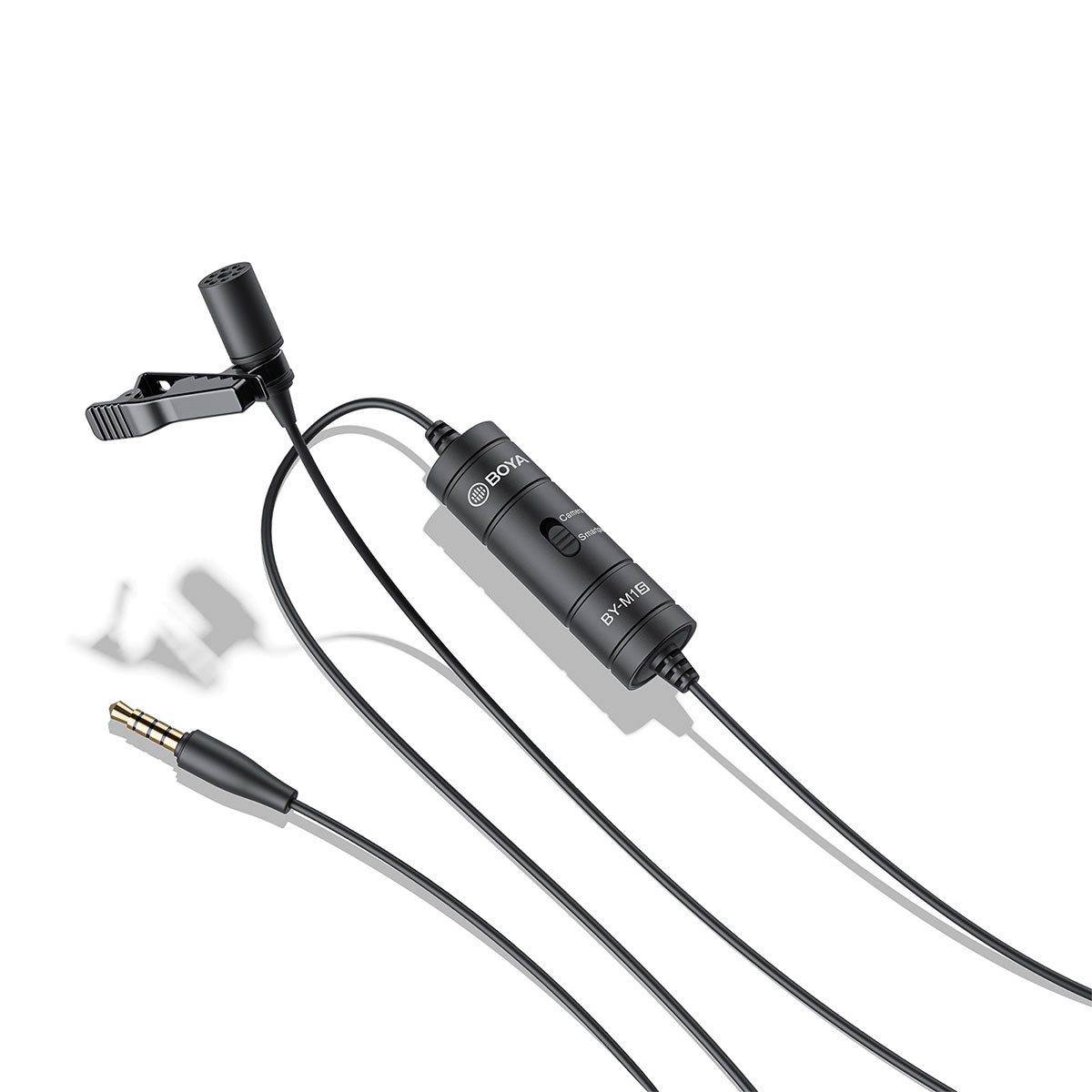 BOYA BY-M1S - ម៉ៃក្រូហ្វូន Lavalier សម្រាប់ថតសំឡេងជាមួយរន្ធដោត 3.5mm TRRS | សម្រាប់ទូរសព្ទ និងម៉ាស៊ីនថតរូប