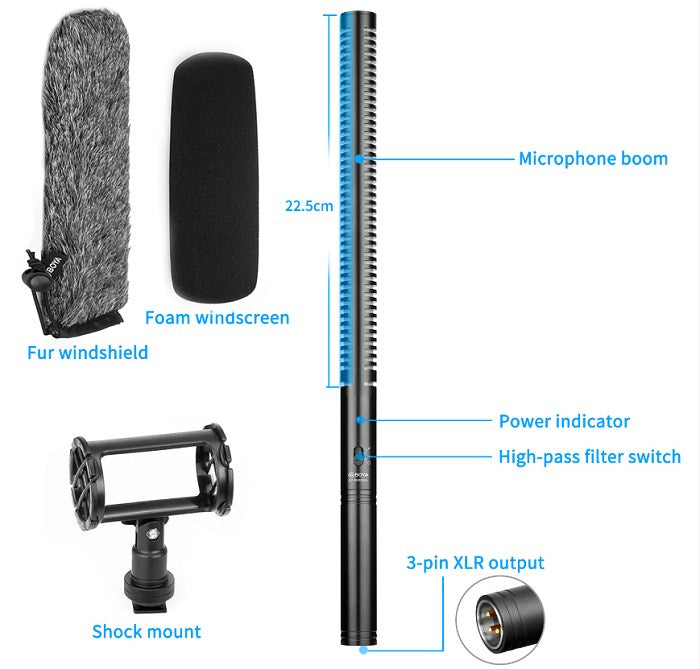 BOYA BY-BM6060L - ម៉ៃក្រូហ្វូនថតសំឡេង Shotgun