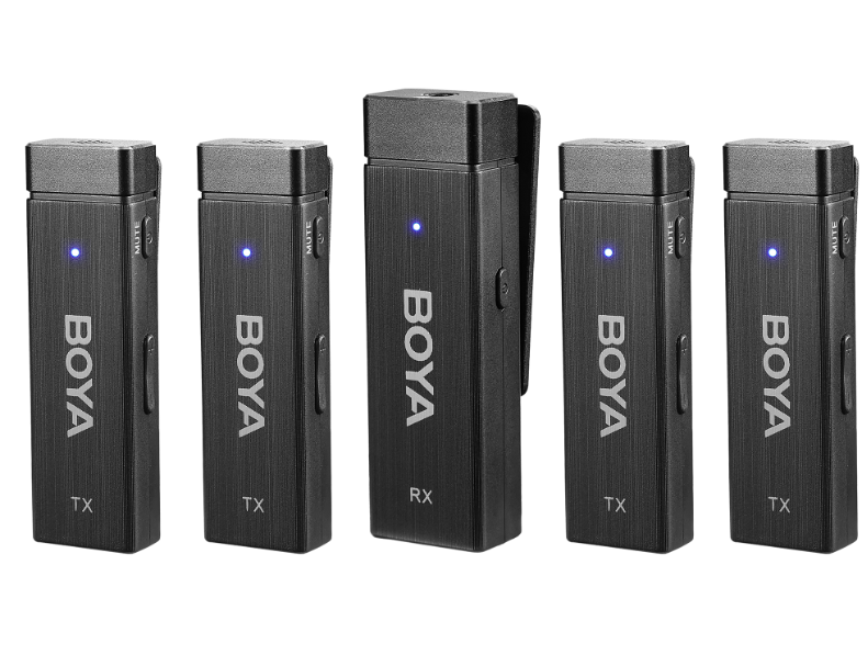 Boya BY-W4 2.4G Wireless Microphone Upgraded Version - 1 Receive 4 Transmit