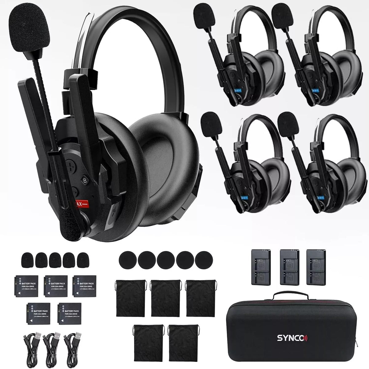 កាសអន្តរគមន៍ Synco Xtalk XMax Group, ការរចនា Binaural, បន្ទះឈីបកាត់បន្ថយសំលេងរំខាន AI, ចម្ងាយបញ្ជូន 500m