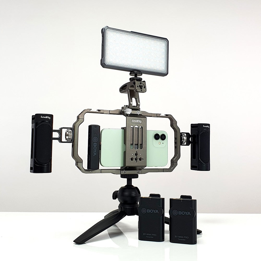 ឈុត YOUTUBER PHOTOCITY X1 – កញ្ចប់មីក្រូហ្វូន BOYA BY-WM4 Pro K4 សម្រាប់ទូរសព្ទ