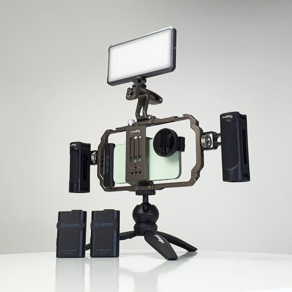 ឈុត YOUTUBER PHOTOCITY X1 – កញ្ចប់មីក្រូហ្វូន BOYA BY-WM4 Pro K4 សម្រាប់ទូរសព្ទ