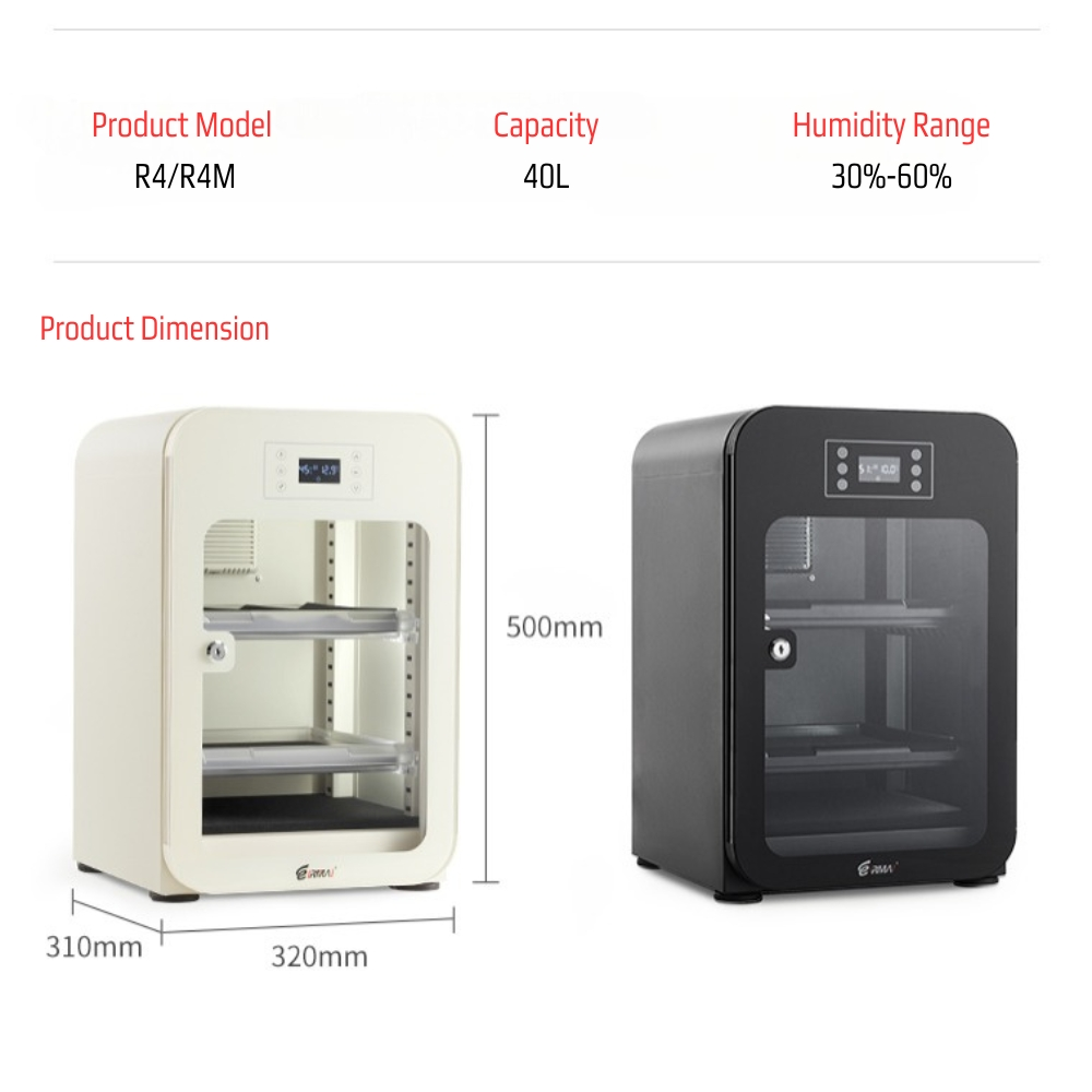 Eirmai R4 moisture-proof cabinet with 40 liter capacity prevents moisture and mold for Genuine Cameras & lenses |Kingcom