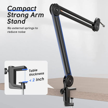 Fifine BM63 Boom Arm Stand 15.5'', Load capacity up to 2kg