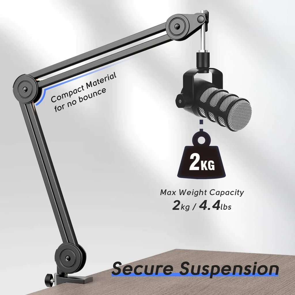 Fifine BM63 Boom Arm Stand 15.5'', Load capacity up to 2kg
