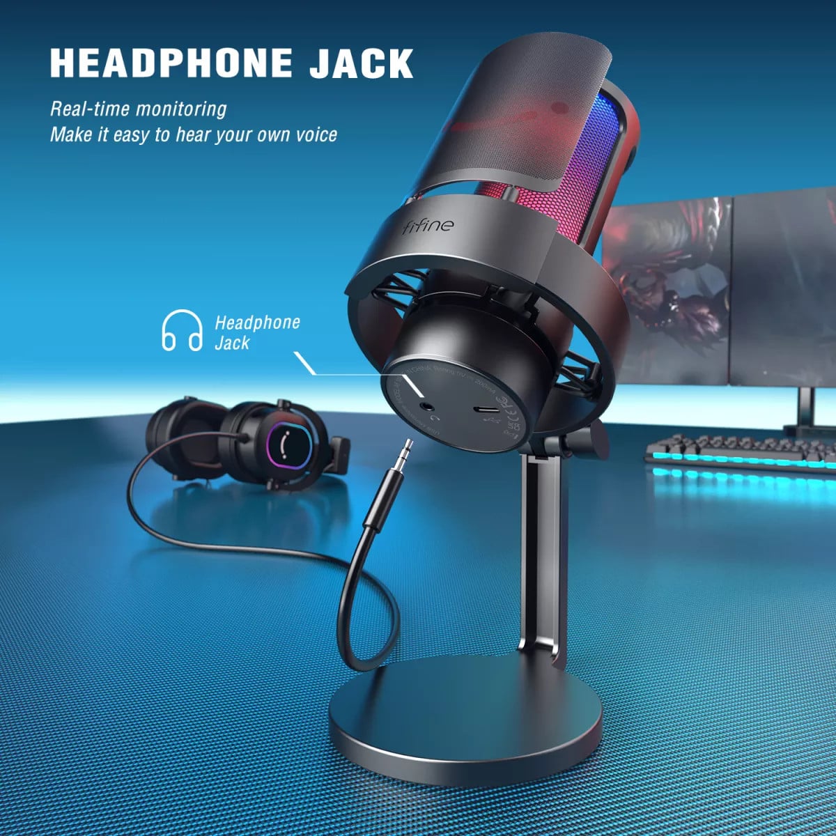 Fifine A8 - Recording microphone with integrated RGB light