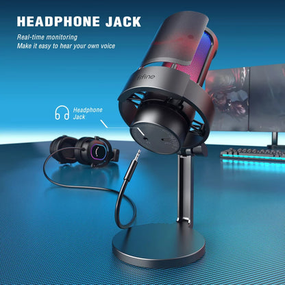 Fifine A8 - Recording microphone with integrated RGB light