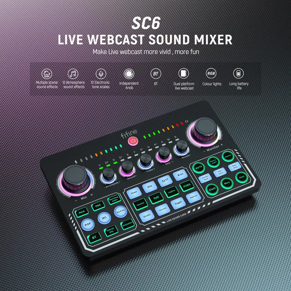Fifine SC6 - Wireless audio mixer