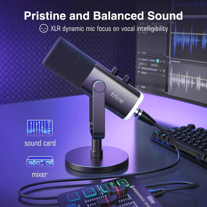 Fifine Ampligame AM8 RGB - Dynamic recording mic with USB port