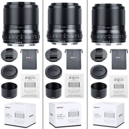 Viltrox AF 23/33/56mm F1.4 Z សម្រាប់​កញ្ចក់​កាមេរ៉ា Nikon Z បី​ម៉ូដែល | Kingcom